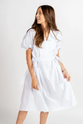 Tiered babydoll dress white
