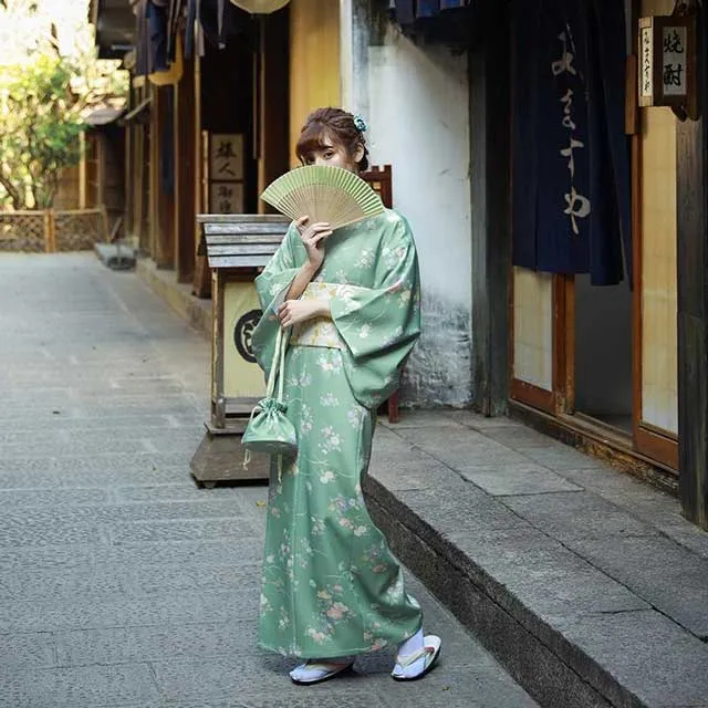 Traditional Light Green Kimono