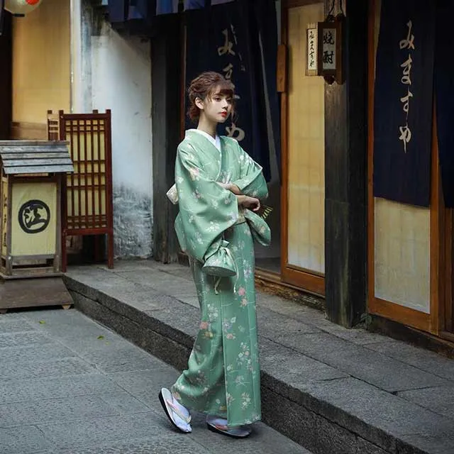 Traditional Light Green Kimono