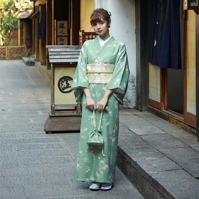 Traditional Light Green Kimono