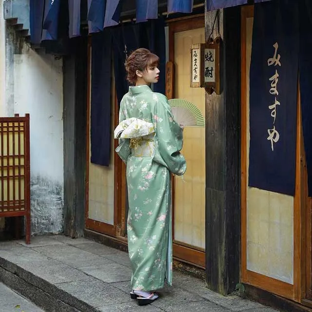 Traditional Light Green Kimono