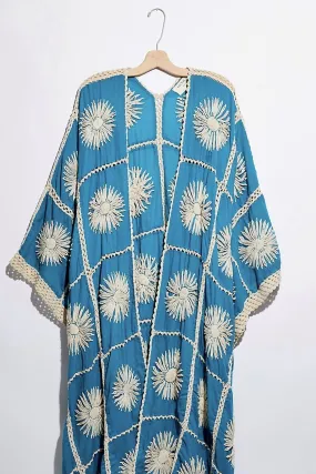 TURQUOISE FLORA CROCHET KIMONO X FREE PEOPLE