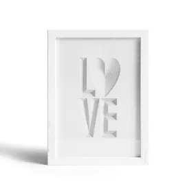 Typography paper art LOVE, Paper Art  IDEAL GIFTS A5 Frame