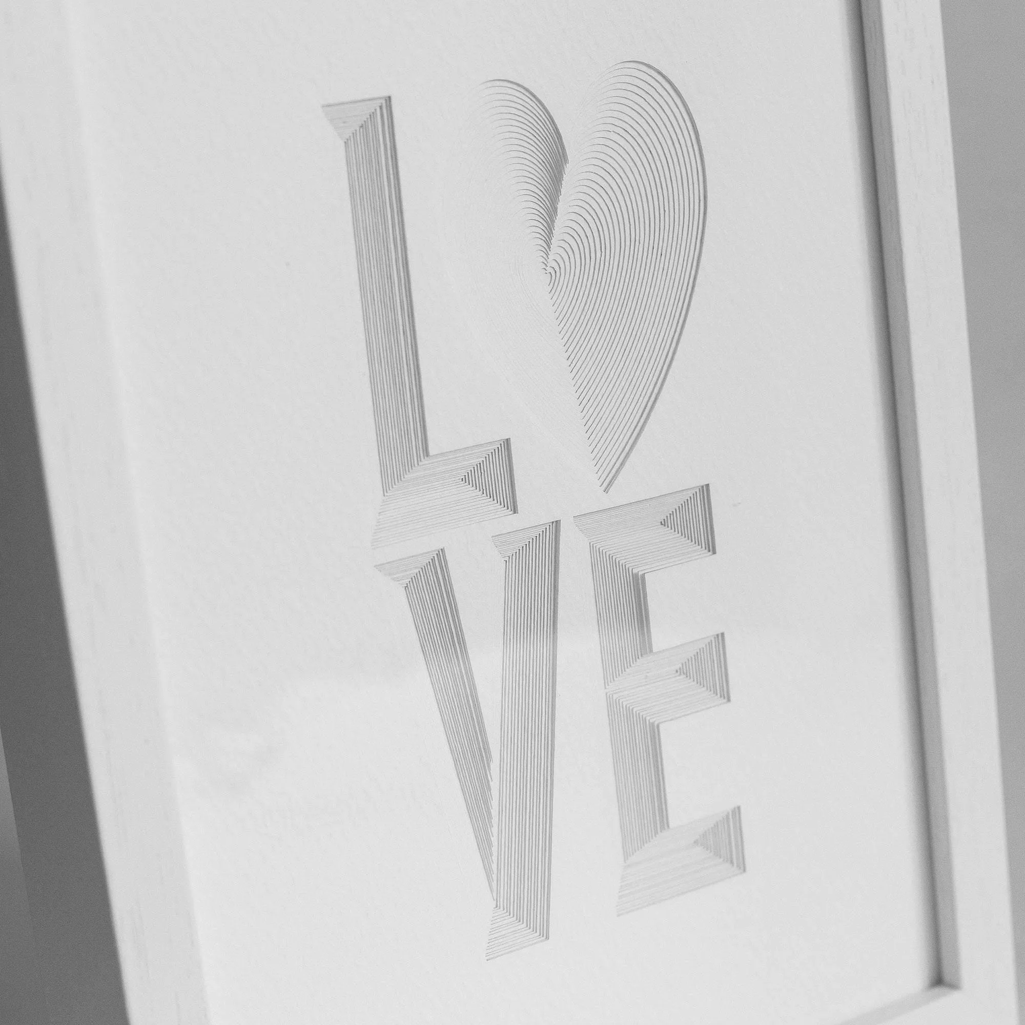 Typography paper art LOVE, Paper Art  IDEAL GIFTS A5 Frame