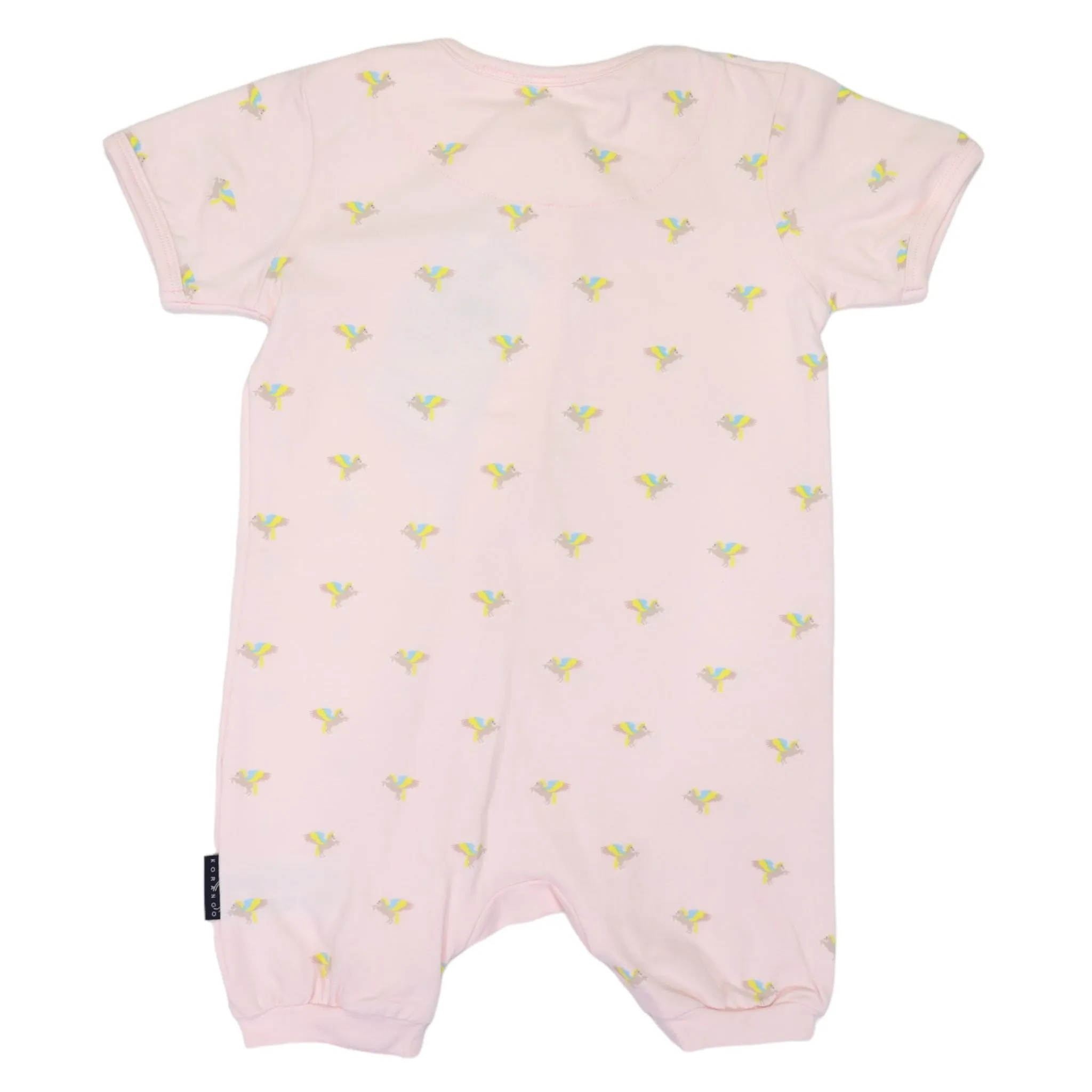 Unicorn Zip Short Sleeve Romper Light Pink