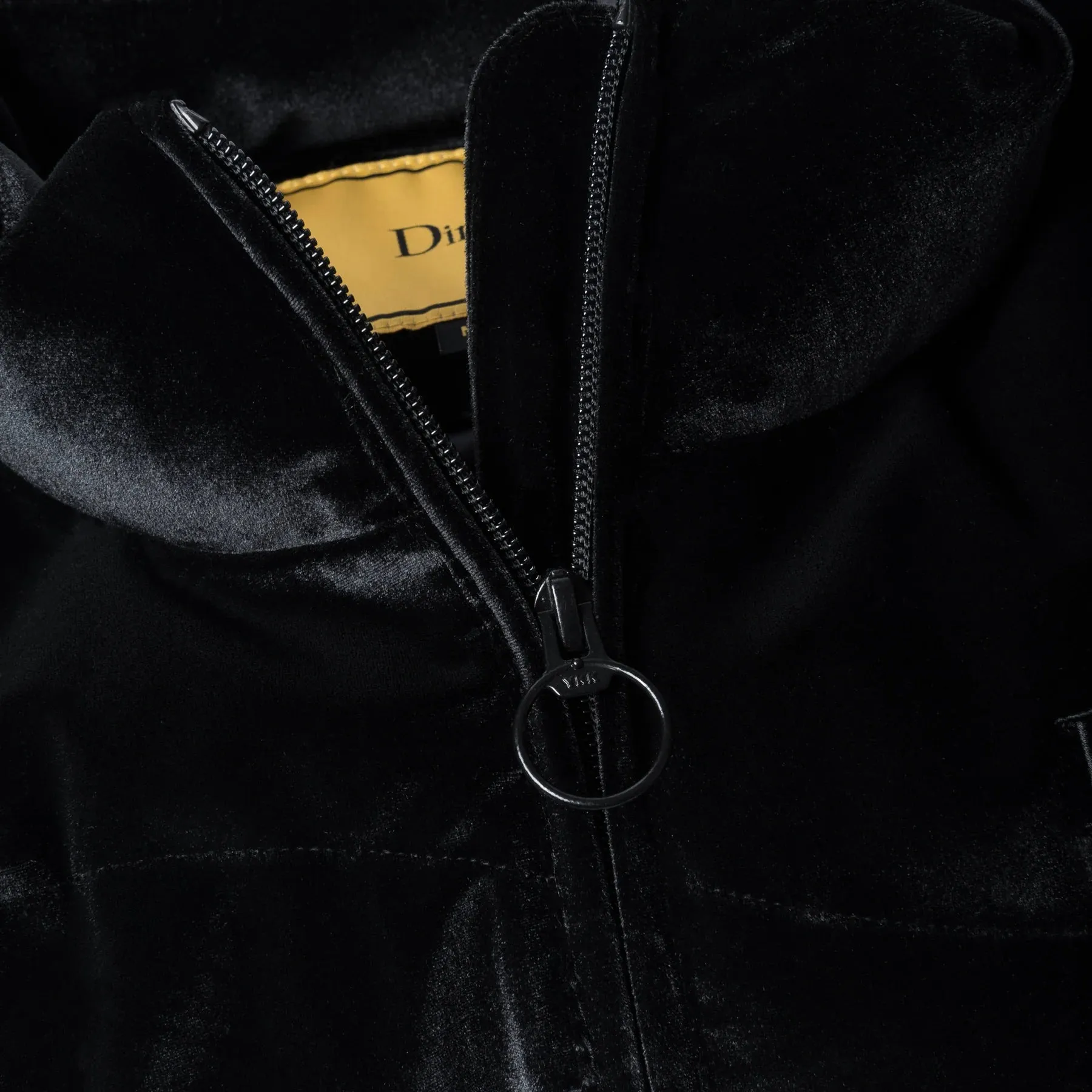 Velvet Quilted Puffer - Black