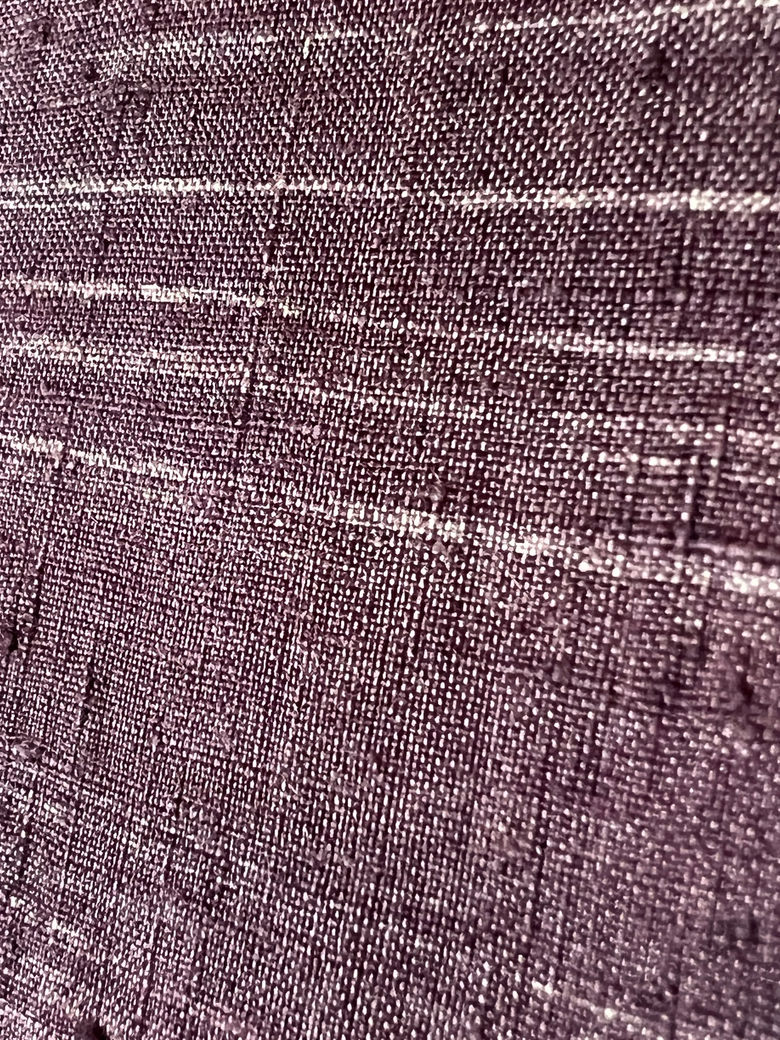 Vintage Japanese Silk Kimono Striated Plum Purple 63"L