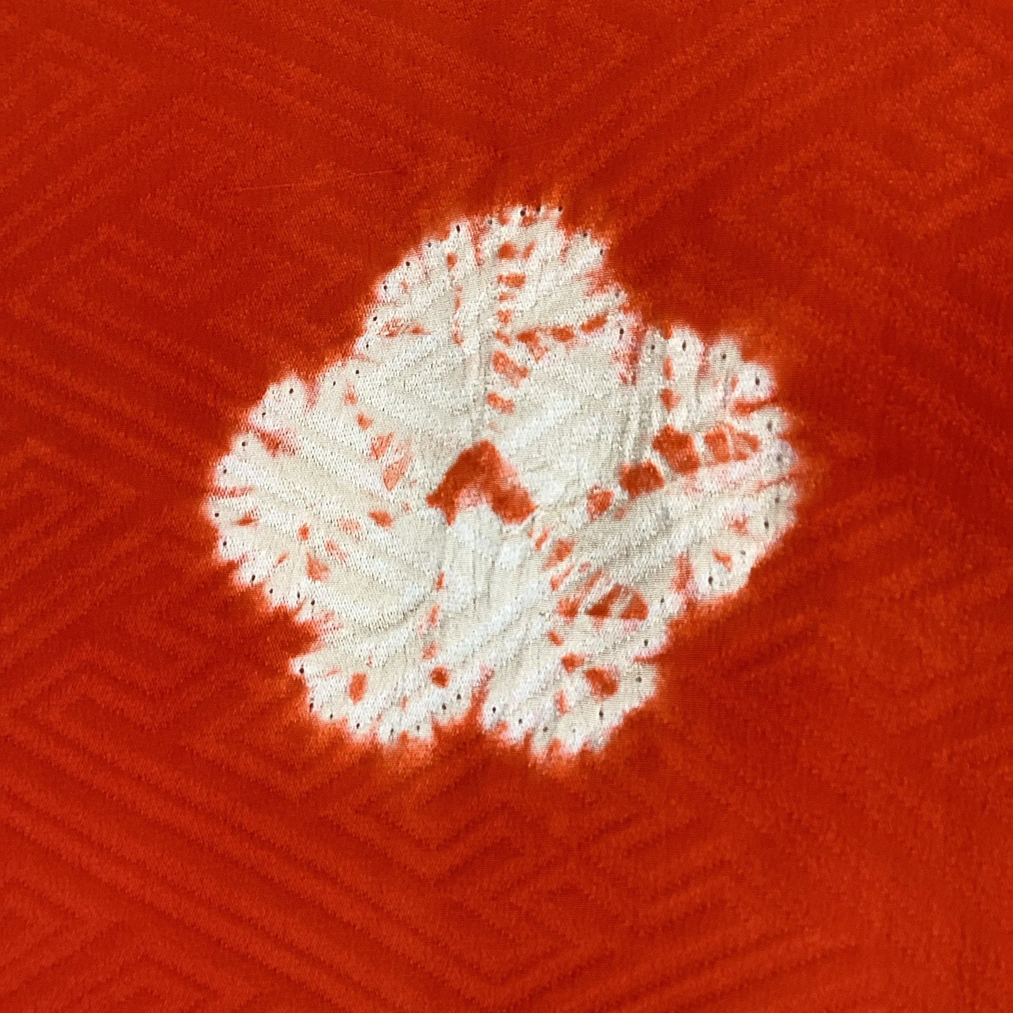 Vintage Juban Kimono Orange With White Flowers