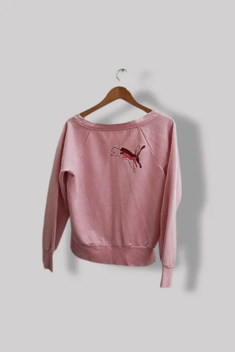 Vintage Puma pink vneck womens regular fit medium sweatshirt