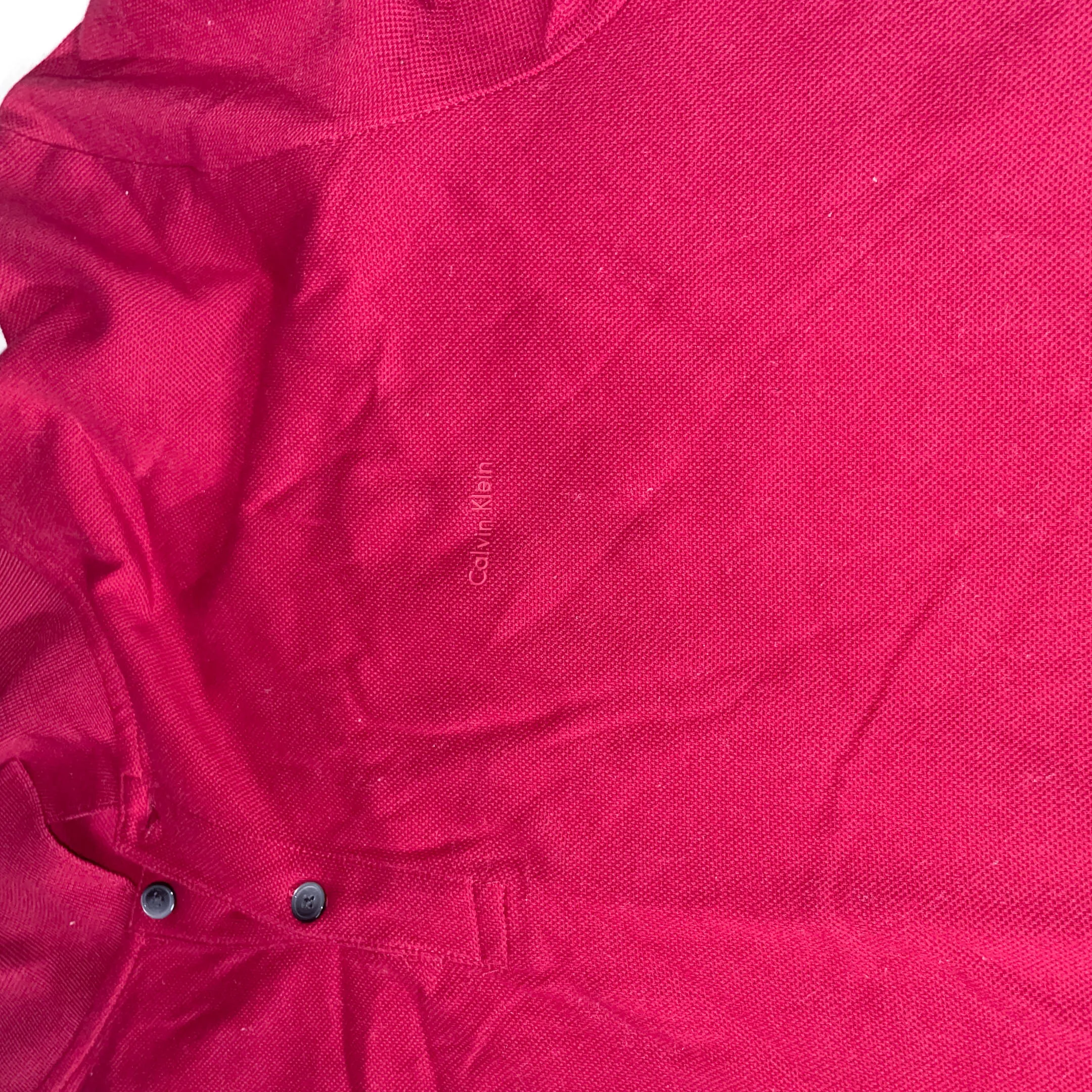 Vintage Red Calvin Klein oversize fit XXL mens polo shirt