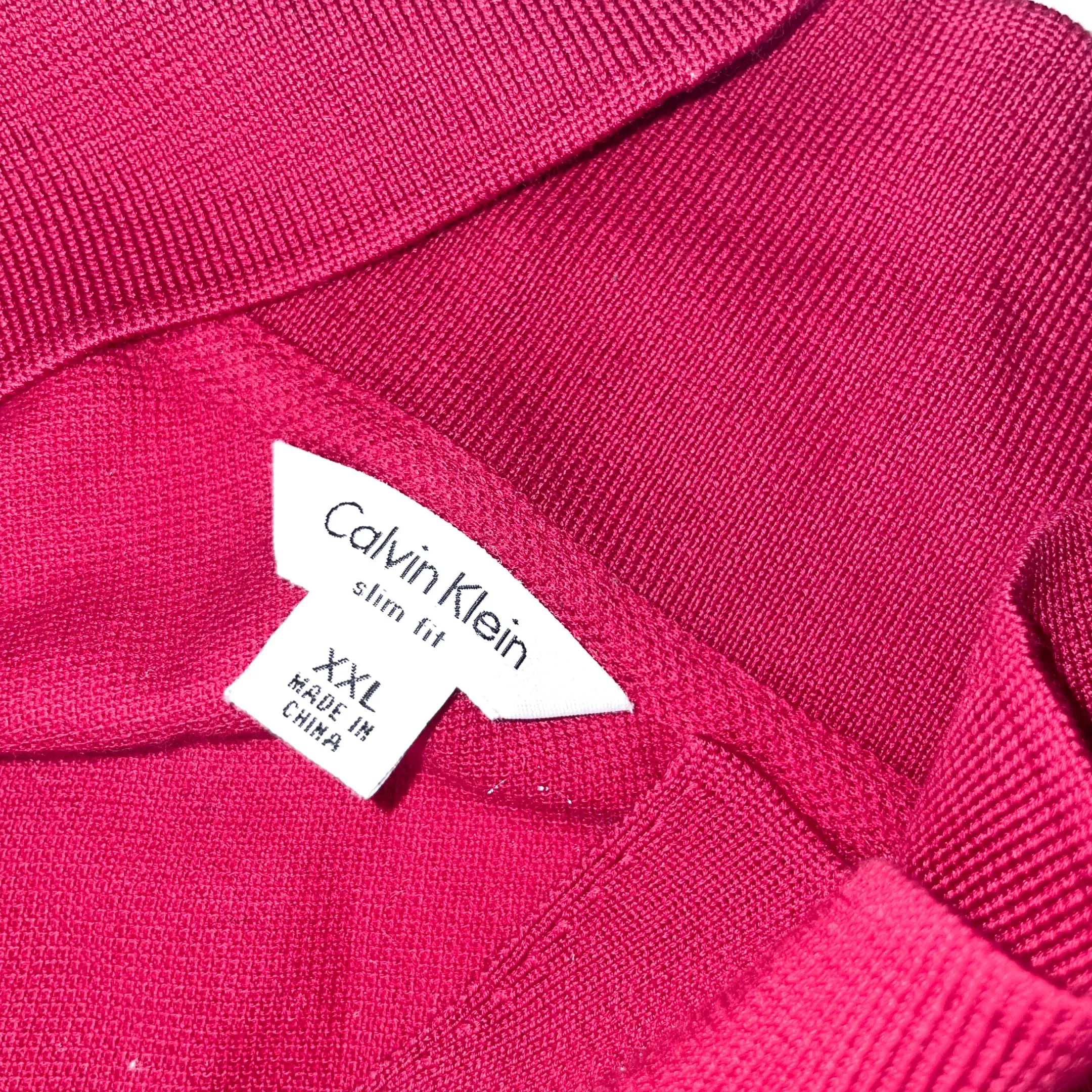 Vintage Red Calvin Klein oversize fit XXL mens polo shirt