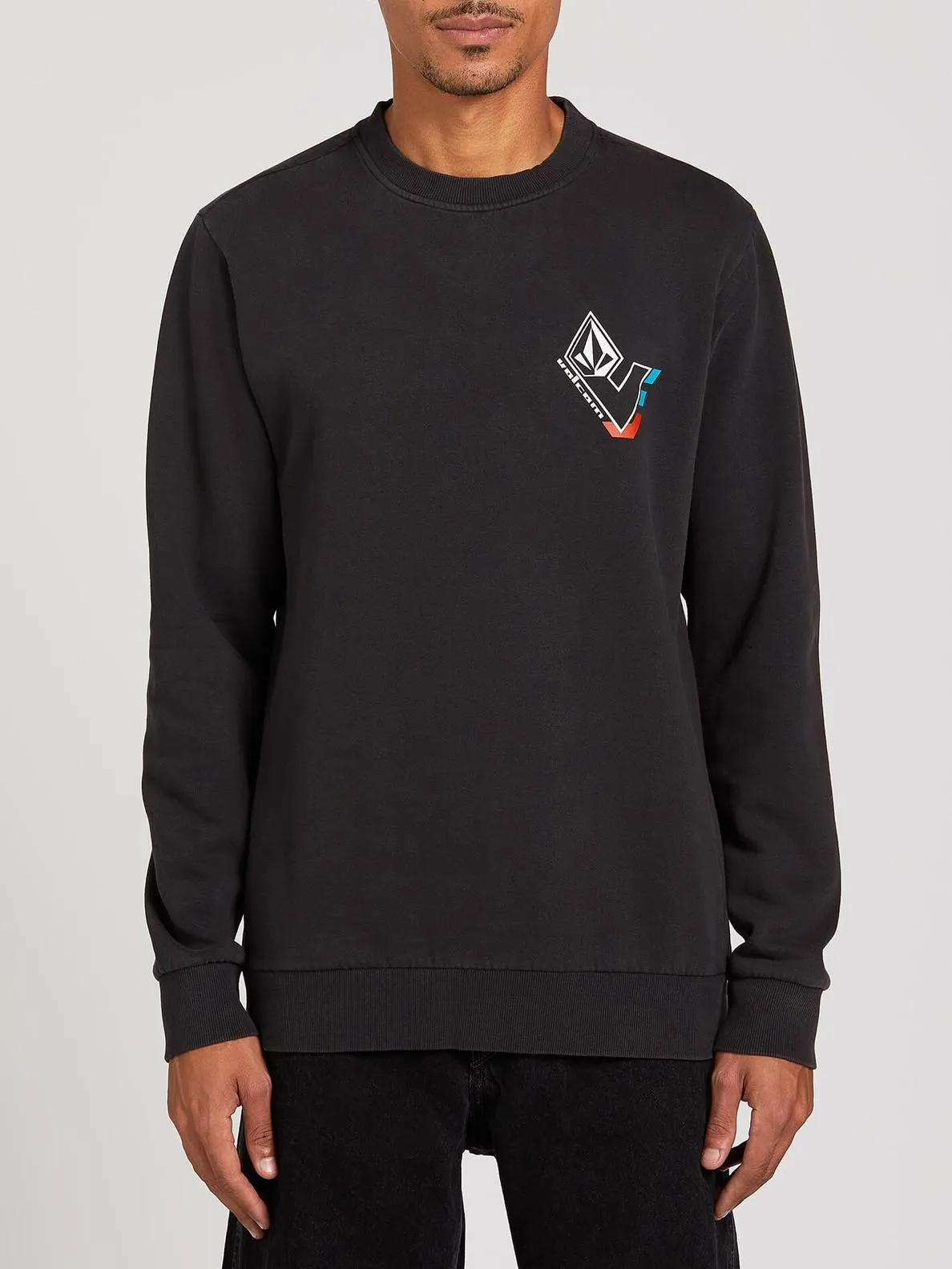 Volcom V-Line Washed Crew Fleece sweatshirt - Asphalt Black