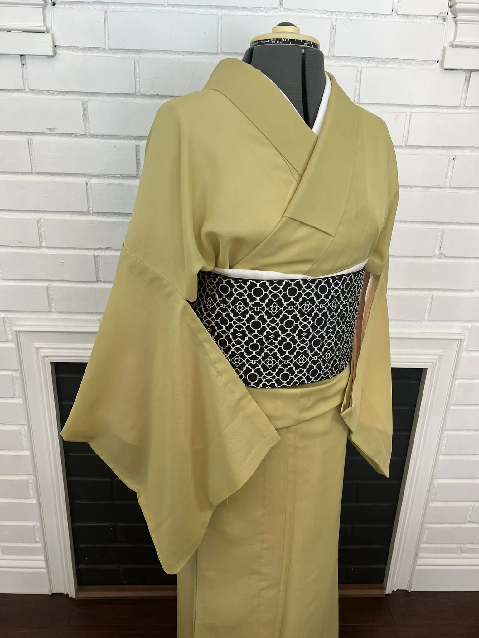 WASHABLE KIMONO, Formal, Plain-colored, Moss Green, Size: Free / Japanese Traditional Women's Summer Kimono