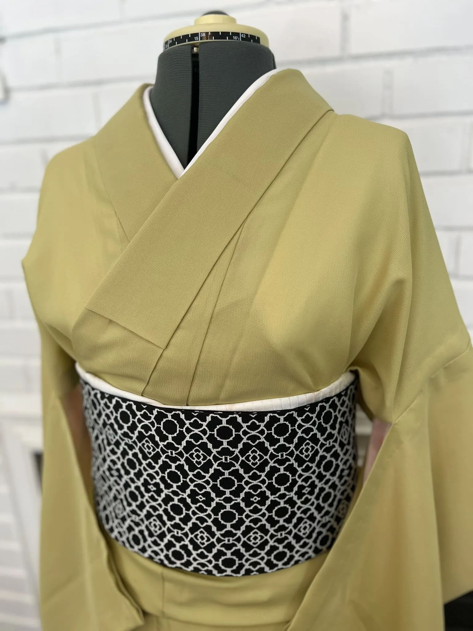 WASHABLE KIMONO, Formal, Plain-colored, Moss Green, Size: Free / Japanese Traditional Women's Summer Kimono