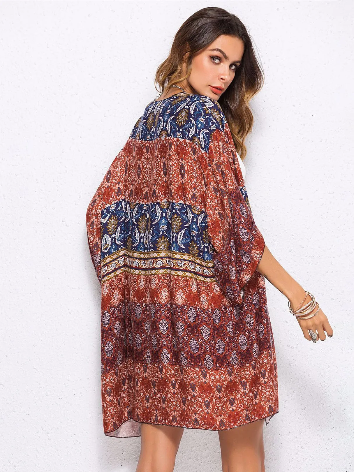 Wholesale 3/4 Length Sleeve Kimono