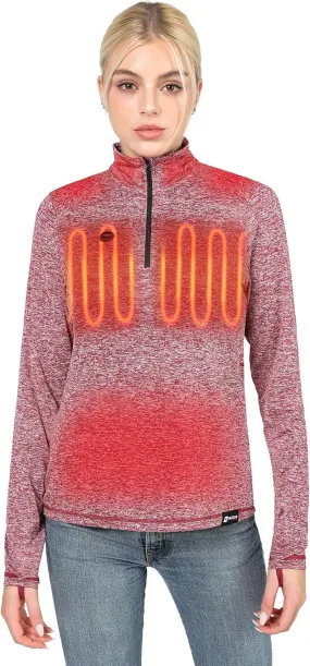 Women'S Heated Shirt with Battery Included - High Powered Self Warming Thermal Layer, Stretch Mid Layer