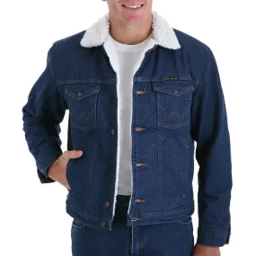 Wrangler Mens Original Denim Button Front Jean Sherpa Lining Jacket 74255PW