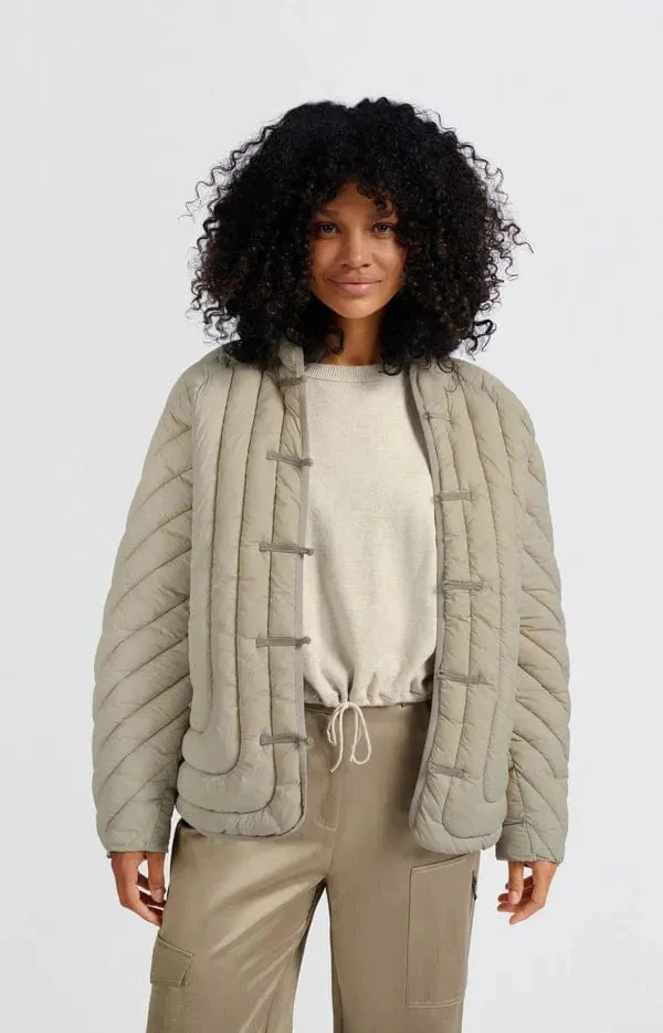 Yaya Padded Kimono Jacket Feather Grey