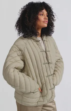 Yaya Padded Kimono Jacket Feather Grey