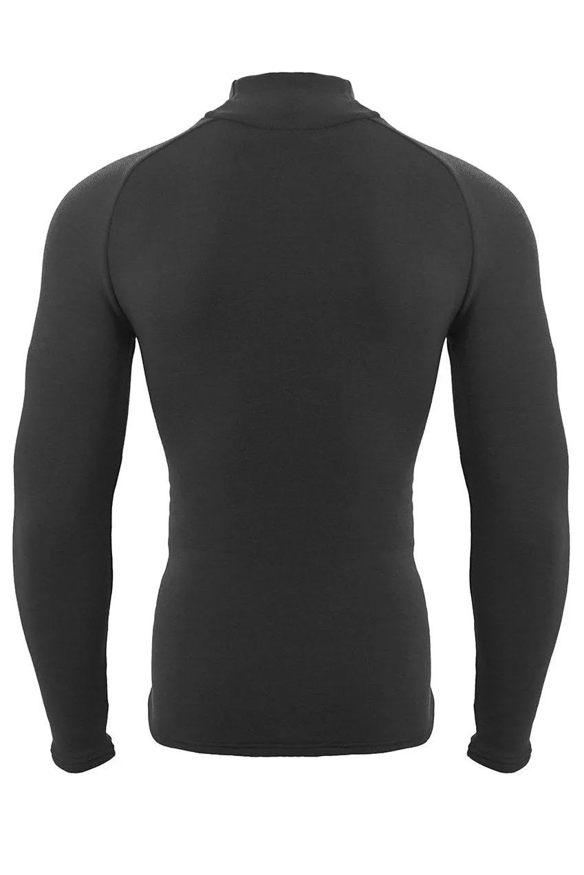 ZEROFIT Heatrub Ultimate - Long Sleeve BLACK Base Layer With Compression And Quick Dry Properties - Unisex