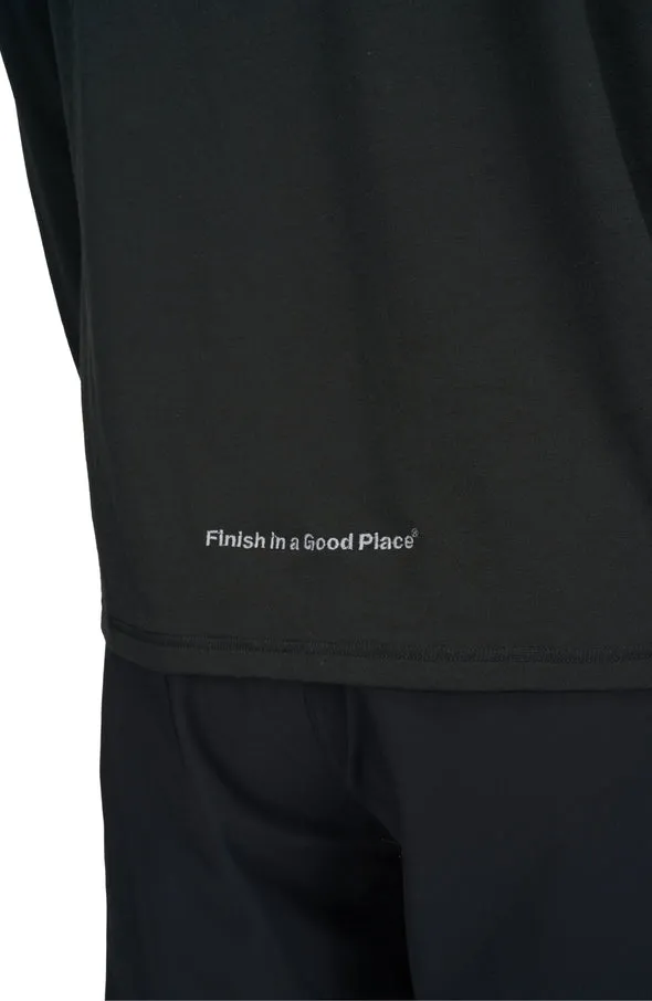 Zip-Up Wool Layer - Men's Long Sleeve Running Wool Layer in Black - UNNA